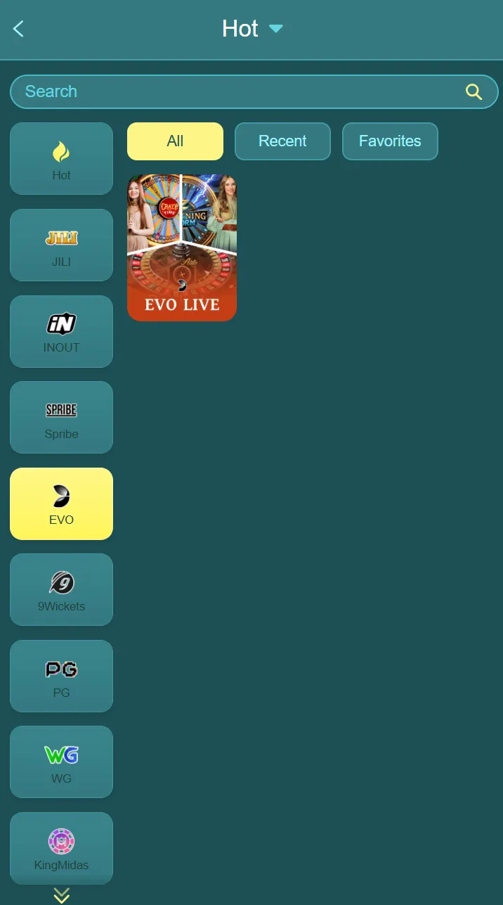 HA777 live casino screenshot
